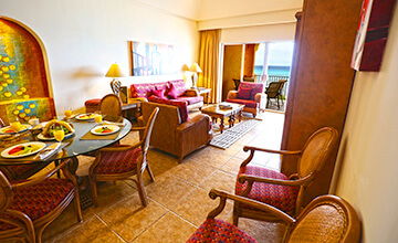 amplia sala y comedor en la habitación